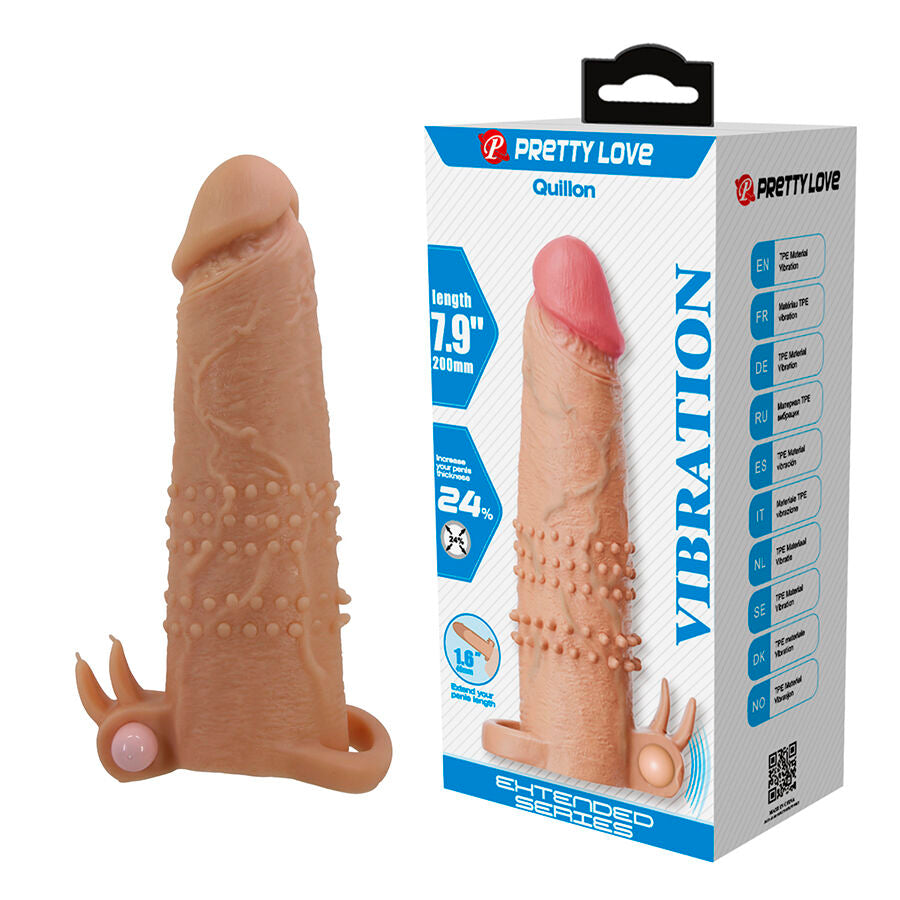 PRETTY LOVE - QUILLON GUAINA PER PENE CON STIMOLATORE CLITORIDEO E VIBRAZIONE – Copri pene con estensione – foto 2