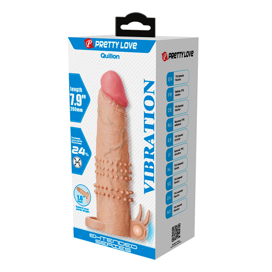 PRETTY LOVE - QUILLON GUAINA PER PENE CON STIMOLATORE CLITORIDEO E VIBRAZIONE – Copri pene con estensione – foto 8