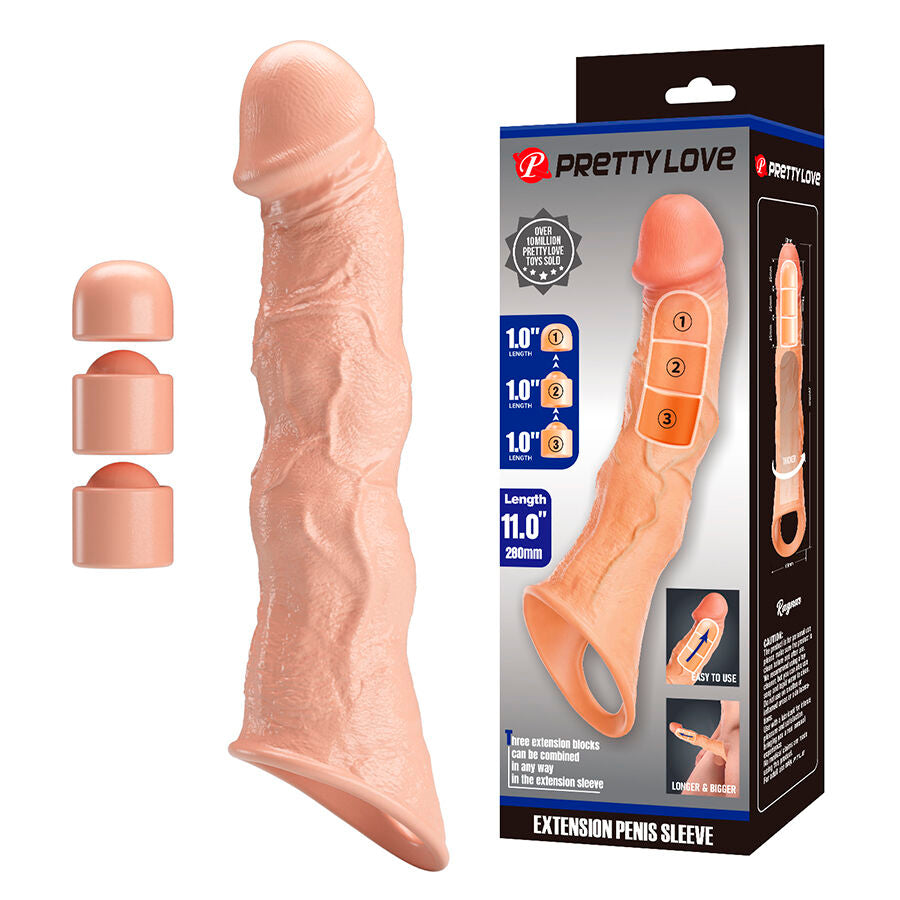 PRETTY LOVE - RAGNAR COPERTURA EXTENDER CON ESTENSIONI REGOLABILI – Copri pene con estensione – foto 2
