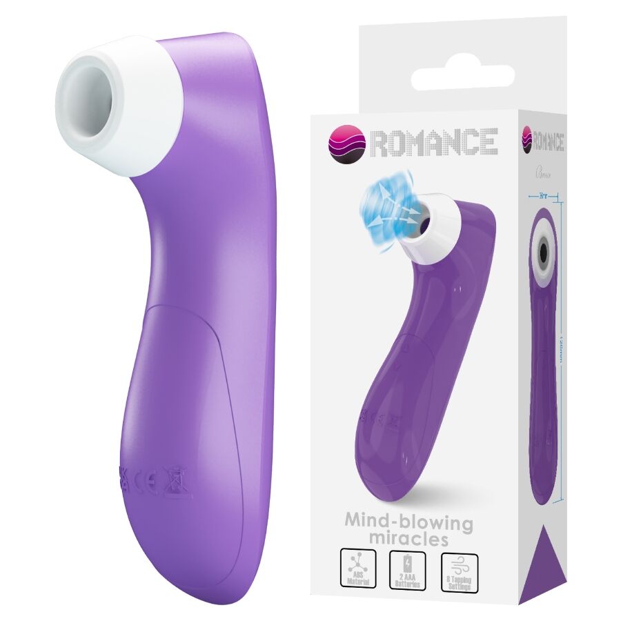 ROMANCE - STRUMENTO DI ASPIRAZIONE CLITORIDEA CON TECNOLOGIA A PULSAZIONE VIOLA – Stimolatore d'aria con vibrazione – foto 2