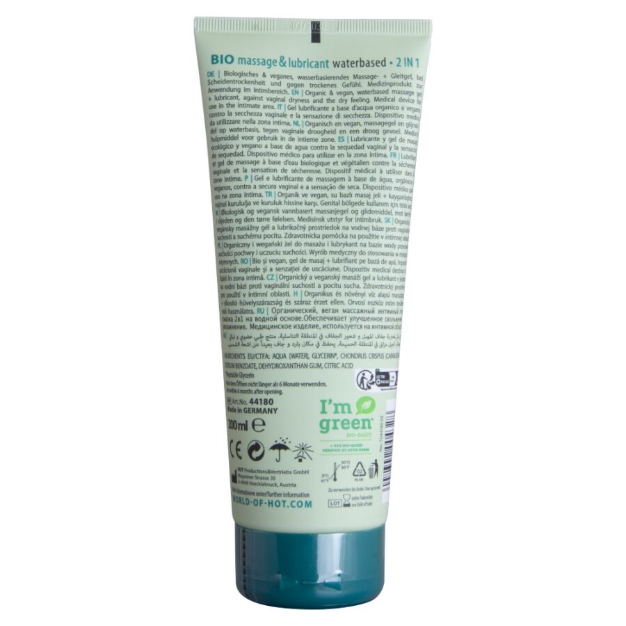 HOT - BIO MASSAGGIO E LUBRIFICANTE A BASE D'ACQUA 2 IN 1 200 ML – A base d'acqua – foto 2