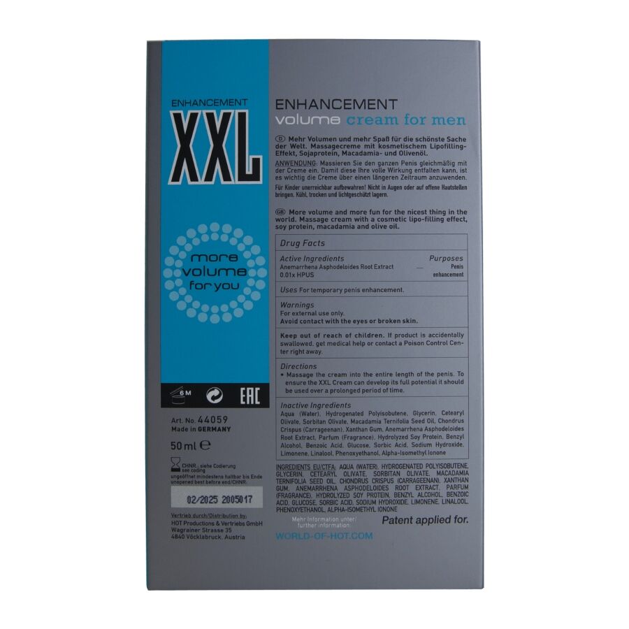 HOT - CREMA ESSENZIALE XXL PER UOMO 50 ML – Ingrandimento del pene – foto 4