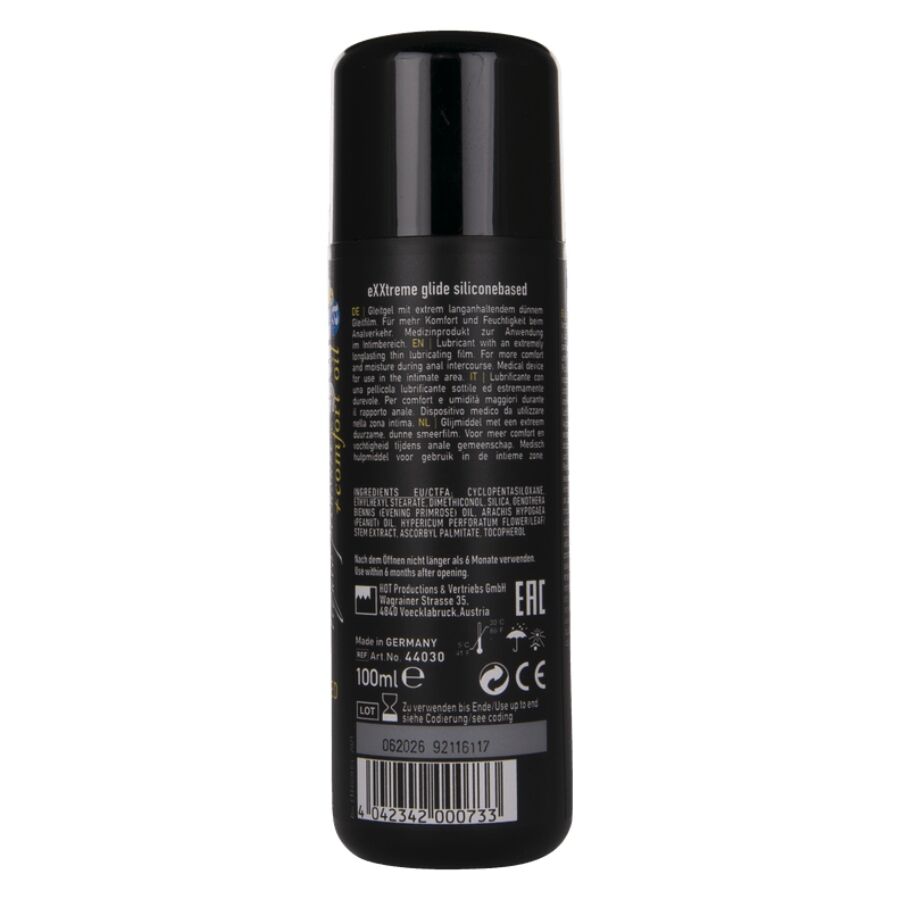HOT - EXXTREME GLIDE LUBRIFICANTE A BASE DI SILICONE + OLIO COMFORT A+ 100 ML – Base in silicone – foto 3