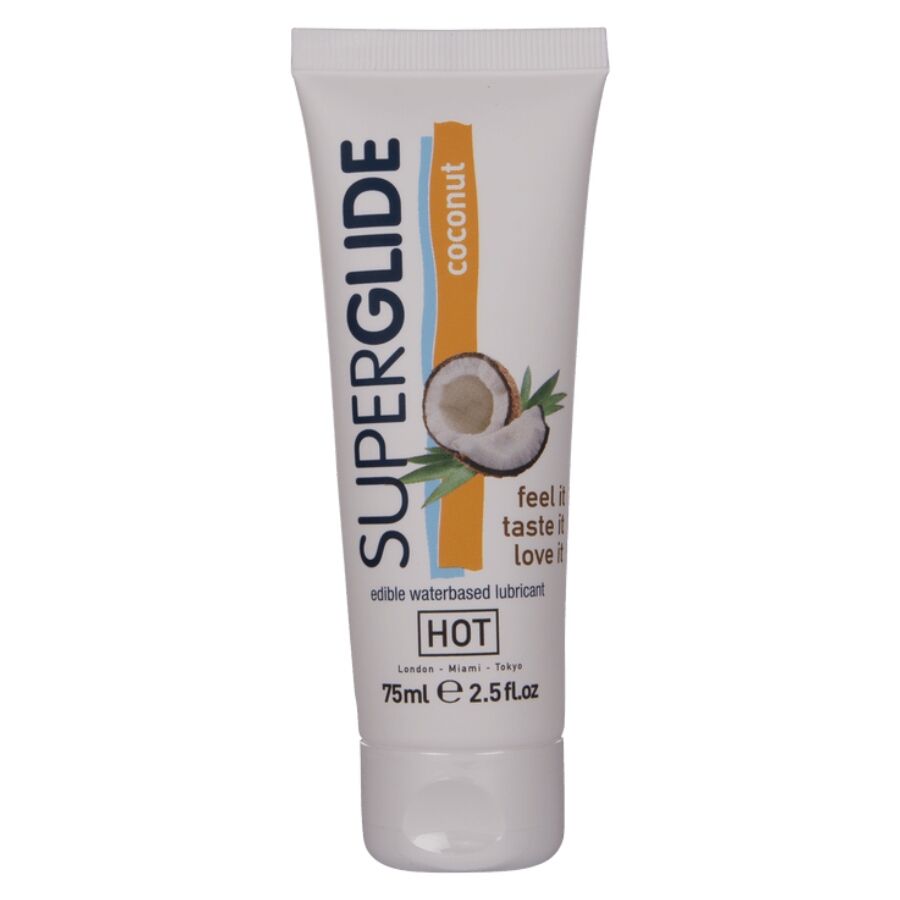 HOT - SUPERGLIDE LUBRIFICANTE COMMESTIBILI A BASE D'ACQUA DI COCCO 75 ML – Con sapori deliziosi