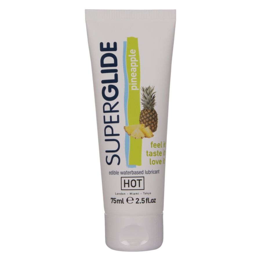 HOT - SUPERGLIDE LUBRIFICANTE COMMESTIBILI A BASE D'ACQUA ANANAS 75 ML – Con sapori deliziosi