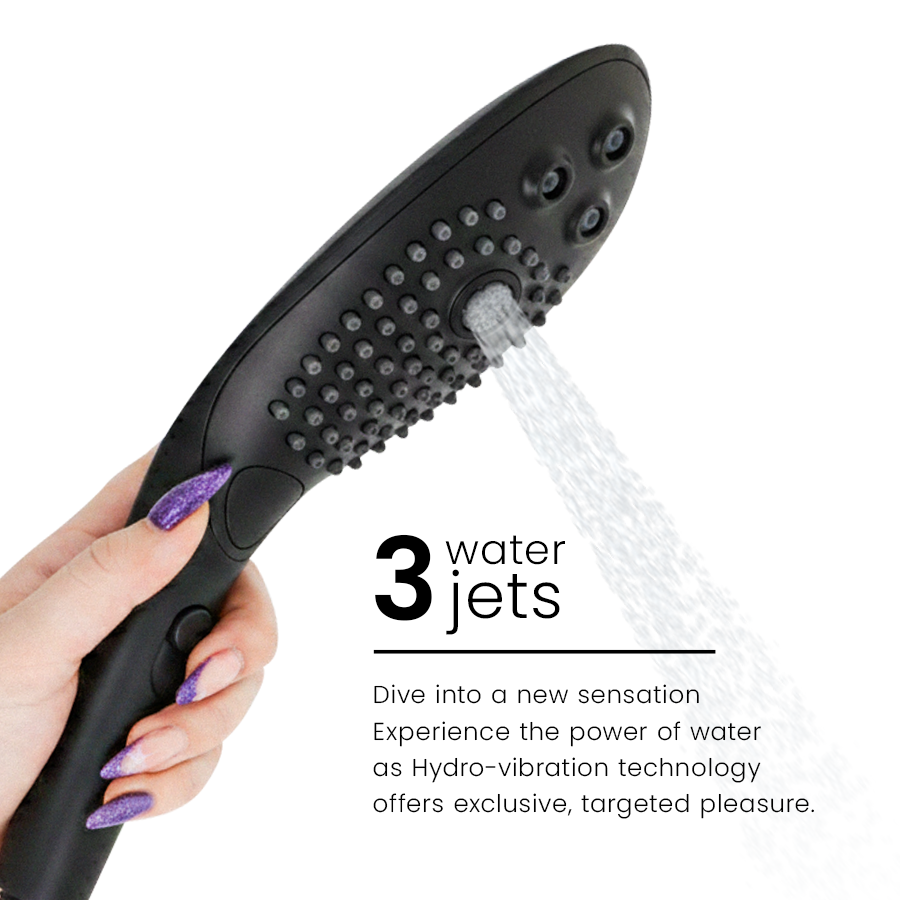 WOMANIZER - SOFFIONE DOCCIA STIMOLANTE CLITORIDEO WAVE NERO – Per il clitoride – foto 5