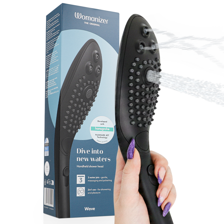 WOMANIZER - SOFFIONE DOCCIA STIMOLANTE CLITORIDEO WAVE NERO – Per il clitoride