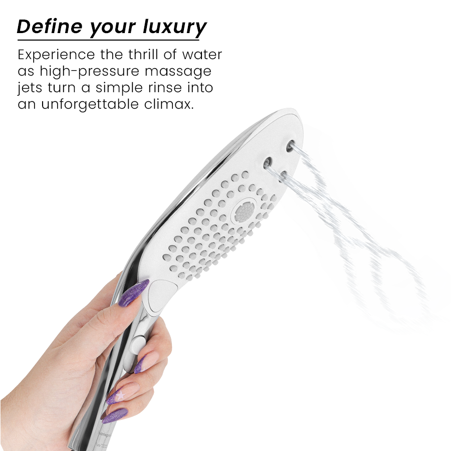 WOMANIZER - SOFFIONE DOCCIA STIMOLANTE CLITORIDEO WAVE CROMATO – Per il clitoride – foto 3