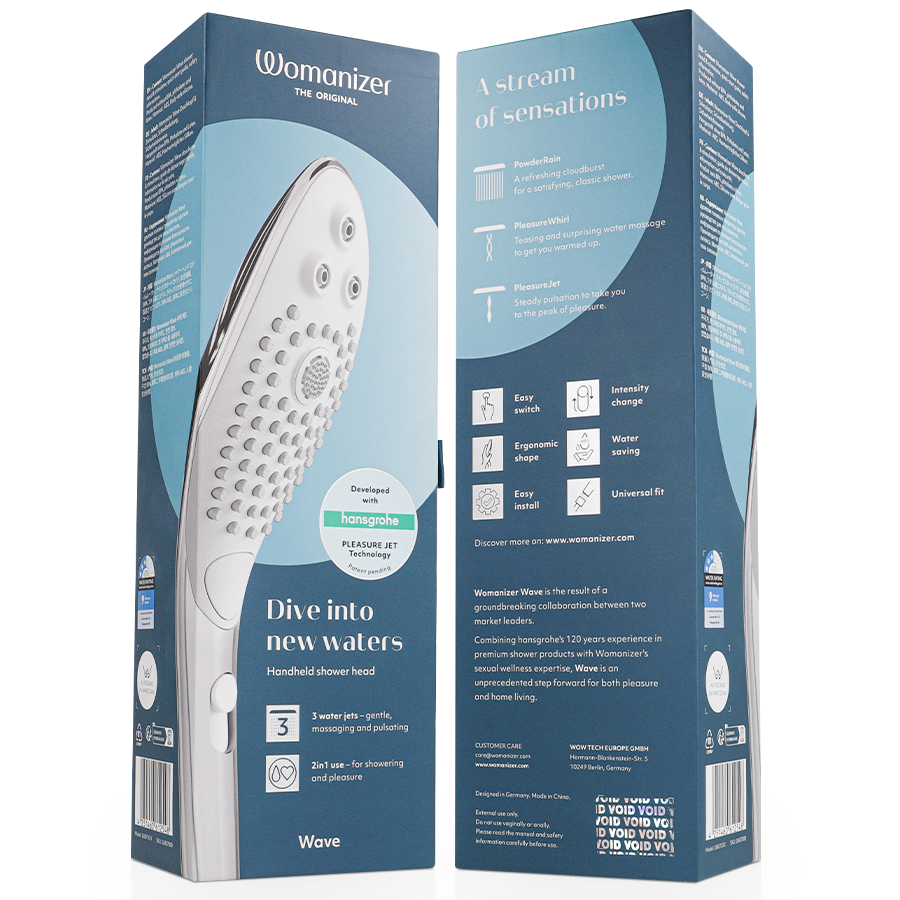 WOMANIZER - SOFFIONE DOCCIA STIMOLANTE CLITORIDEO WAVE CROMATO – Per il clitoride – foto 7