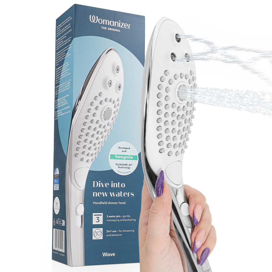 WOMANIZER - SOFFIONE DOCCIA STIMOLANTE CLITORIDEO WAVE CROMATO – Per il clitoride
