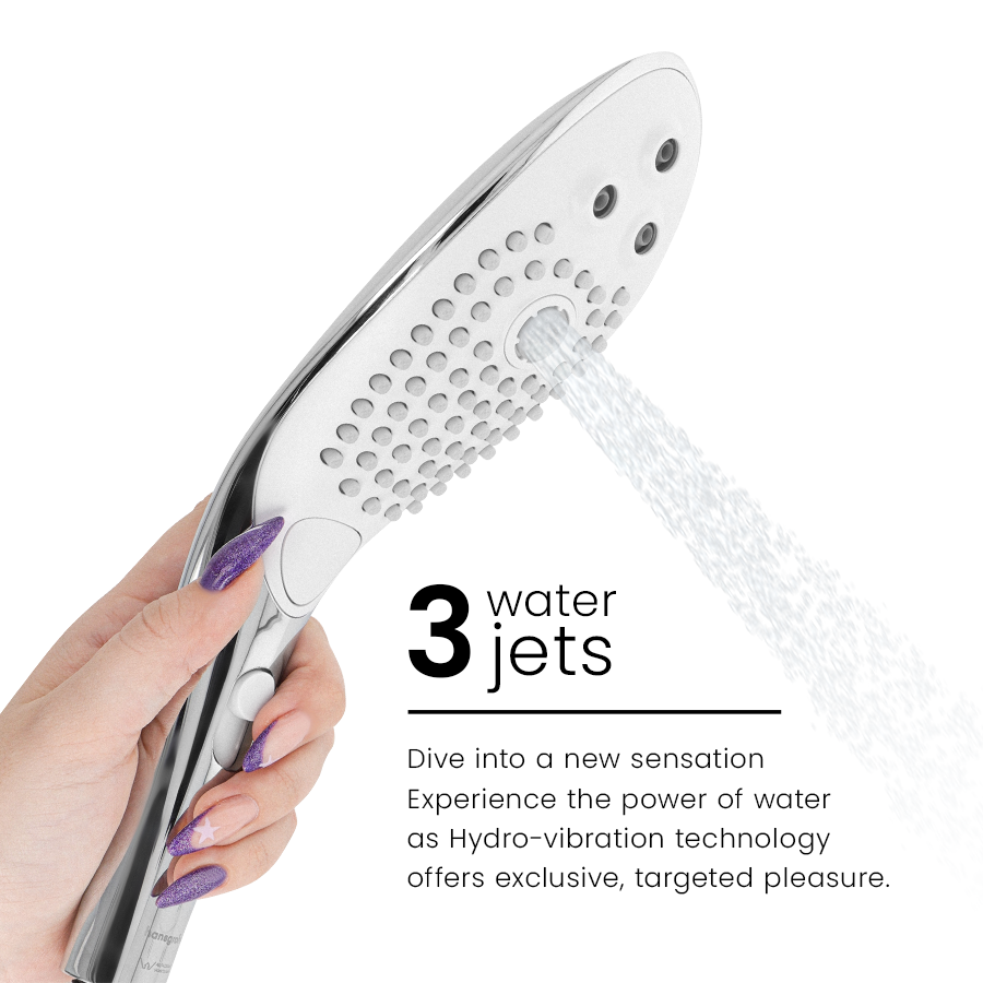 WOMANIZER - SOFFIONE DOCCIA STIMOLANTE CLITORIDEO WAVE CROMATO – Per il clitoride – foto 5