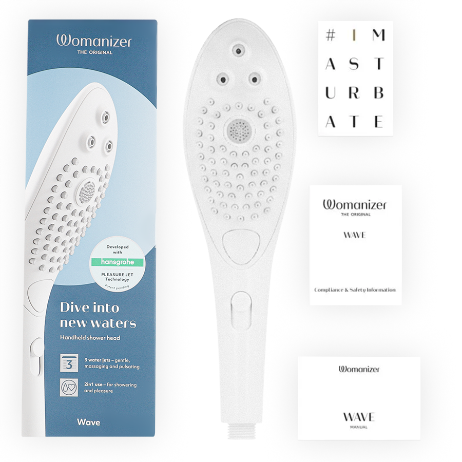 WOMANIZER - SOFFIONE DOCCIA STIMOLANTE CLITORIDEO WAVE BIANCO – Per il clitoride – foto 6