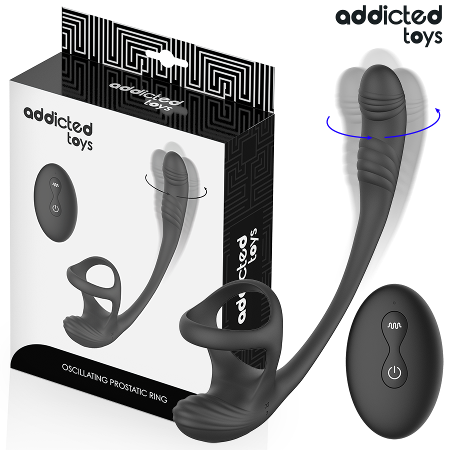 ADDICTED TOYS - PLUG ANALE CON VIBRAZIONE E OSCILLAZIONE A 360º E STIMOLATORE DEI TESTICOLI – Vibratori anali
