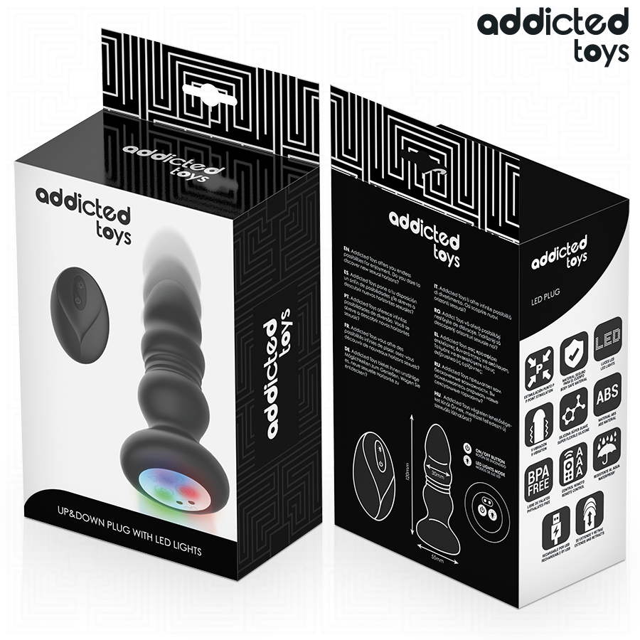 ADDICTED TOYS - TAPPO ANALE ROTANTE E VIBRANTE, LUCE LED, TELECOMANDO – Vibratori anali – foto 7