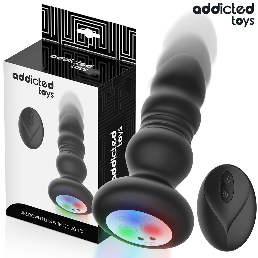 ADDICTED TOYS - TAPPO ANALE ROTANTE E VIBRANTE, LUCE LED, TELECOMANDO – Vibratori anali