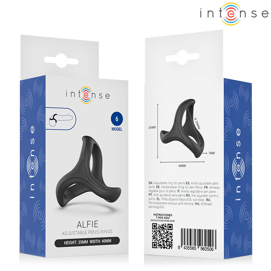 INTENSE - ALFIE ANELLO PER PENE TRIPLO REGOLABILE MODELLO 6 – Cockring senza vibrazione – foto 5