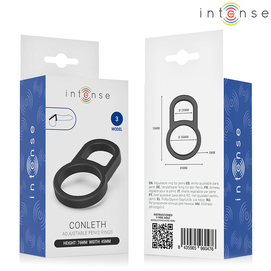 INTENSE - CONLETH ANELLO PER PENE DOPPIO REGOLABILE MODELLO 3 – Cockring senza vibrazione – foto 5