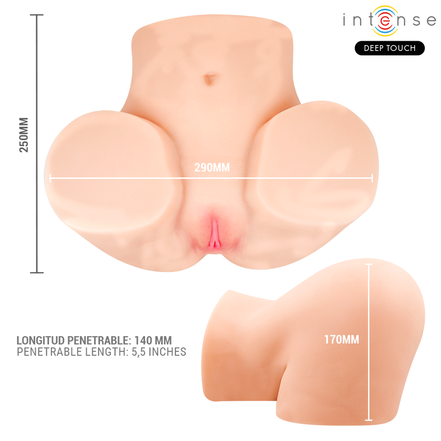 INTENSE DEEP TOUCH - MASTURBATORE VAGINALE GINGER CON EFFETTI DI ASPIRAZIONE, CALORE, VIBRAZIONE E VOCALE CON TELECOMANDO 5,3 KG – Vibratori realistici – foto 5