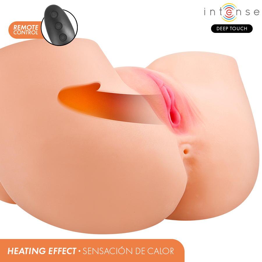 INTENSE DEEP TOUCH - MASTURBATORE VAGINALE GINGER CON EFFETTI DI ASPIRAZIONE, CALORE, VIBRAZIONE E VOCALE CON TELECOMANDO 5,3 KG – Vibratori realistici – foto 7