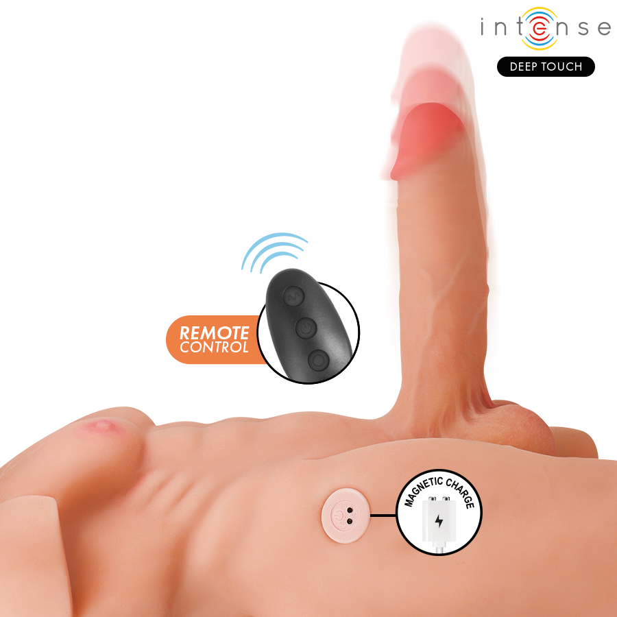 INTENSE DEEP TOUCH - MARTY TORSO CON ANO E DILDO REALISTICO CON SPINTA E VIBRAZIONE, TELECOMANDO, 6,2 KG – Vibratori realistici – foto 4