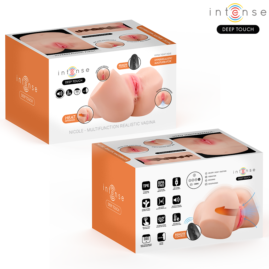 INTENSE DEEP TOUCH - NICOLE MASTURBATORE VAGINALE CON EFFETTI DI ASPIRAZIONE, CALORE, VIBRAZIONE E VOCALE CON TELECOMANDO 5,3 KG – Vagine con vibrazione – foto 3
