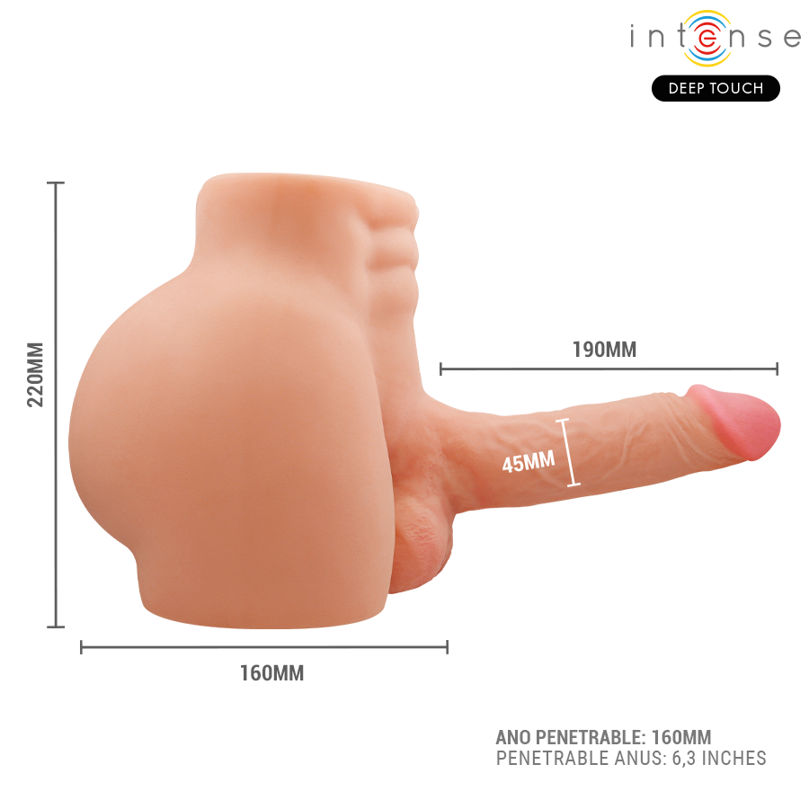 INTENSE DEEP TOUCH - TORSO RICHIE CON ANO E DILDO REALISTICO CON TELECOMANDO A SPINTA E VIBRAZIONE 4,7 KG – Vibratori realistici – foto 8
