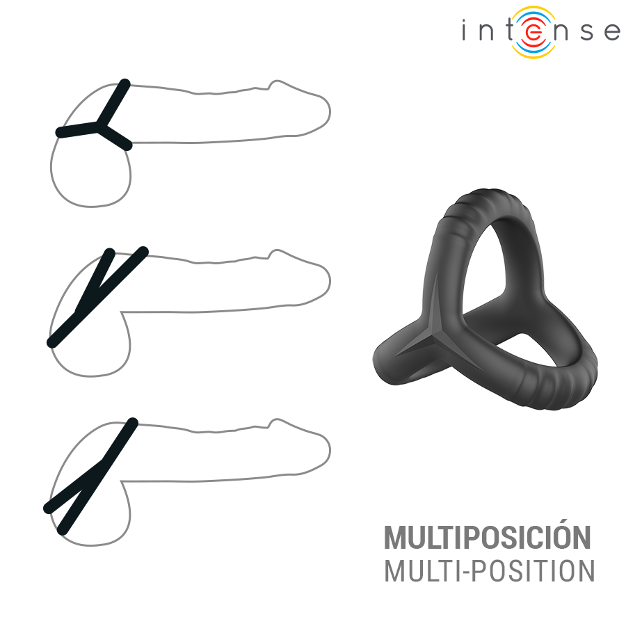 INTENSE - JOHN ANELLO PER PENE TRIPLO REGOLABILE MODELLO 4 – Cockring senza vibrazione – foto 3