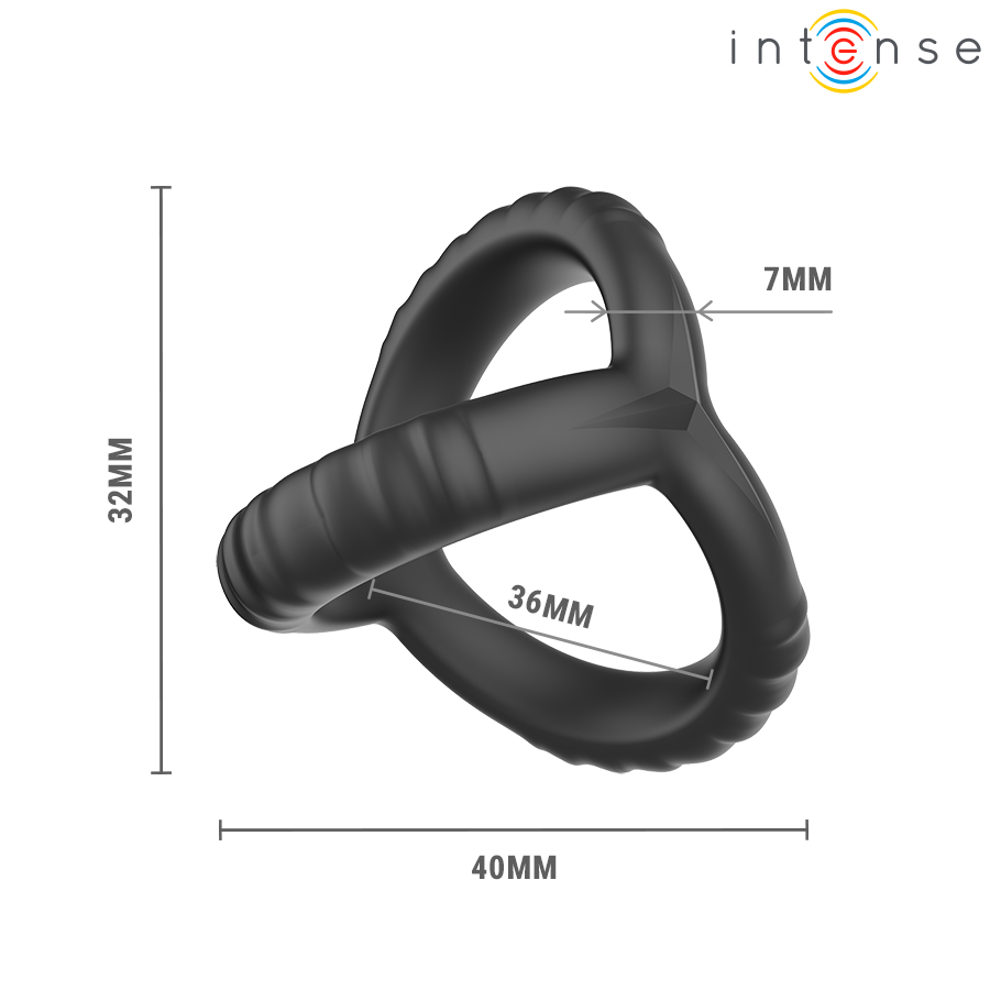 INTENSE - JOHN ANELLO PER PENE TRIPLO REGOLABILE MODELLO 4 – Cockring senza vibrazione – foto 6
