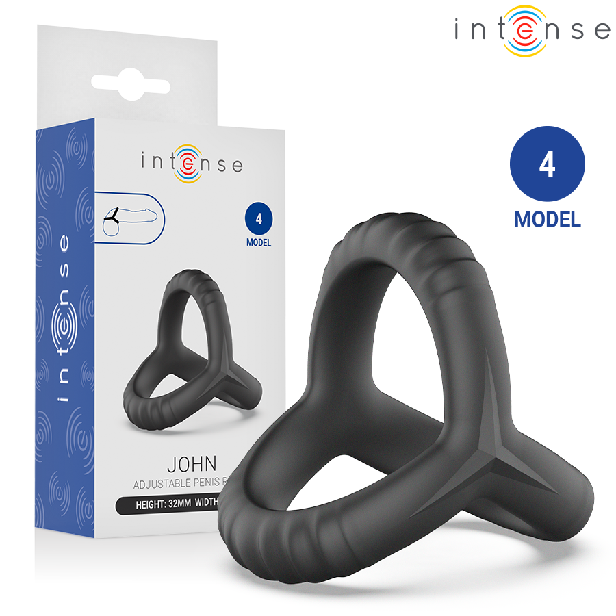 INTENSE - JOHN ANELLO PER PENE TRIPLO REGOLABILE MODELLO 4 – Cockring senza vibrazione