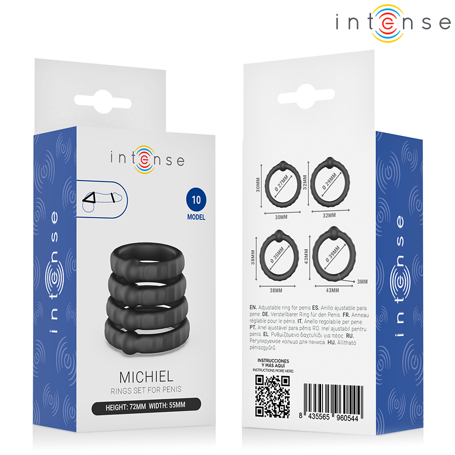 INTENSE - MICHIEL SET DI 4 ANELLI PER PENE MODELLO 10 – Cockring senza vibrazione – foto 6