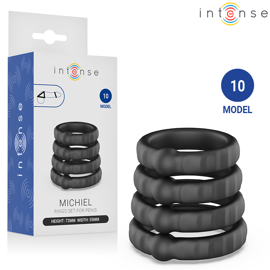 INTENSE - MICHIEL SET DI 4 ANELLI PER PENE MODELLO 10 – Cockring senza vibrazione