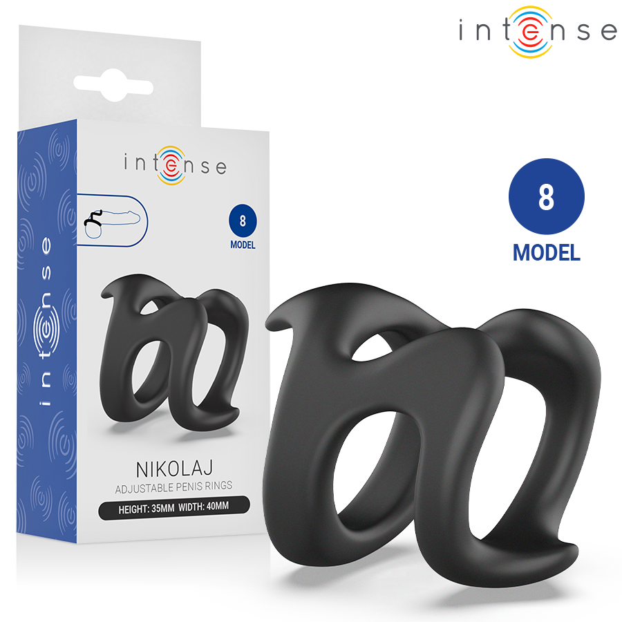 INTENSE - NIKOLAJ ANELLO PER PENE REGOLABILE MODELLO 8 – Cockring senza vibrazione