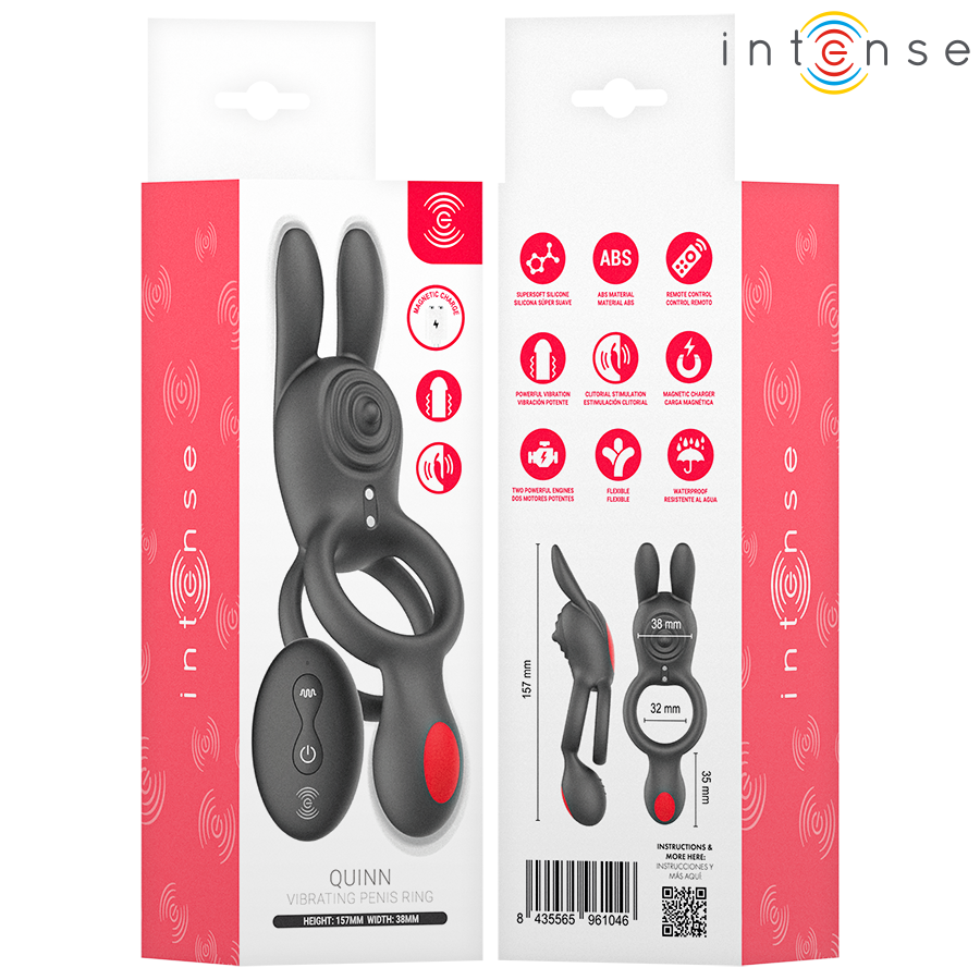 INTENSE - QUINN ANELLO A DOPPIA VIBRAZIONE CON TELECOMANDO – Cockring con vibrazione – foto 4