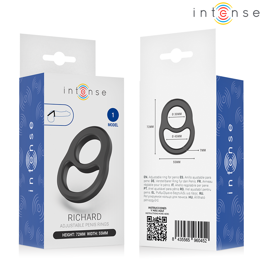 INTENSE - RICHARD DOPPIO ANELLO PER PENE MODELLO 1 – Cockring senza vibrazione – foto 5