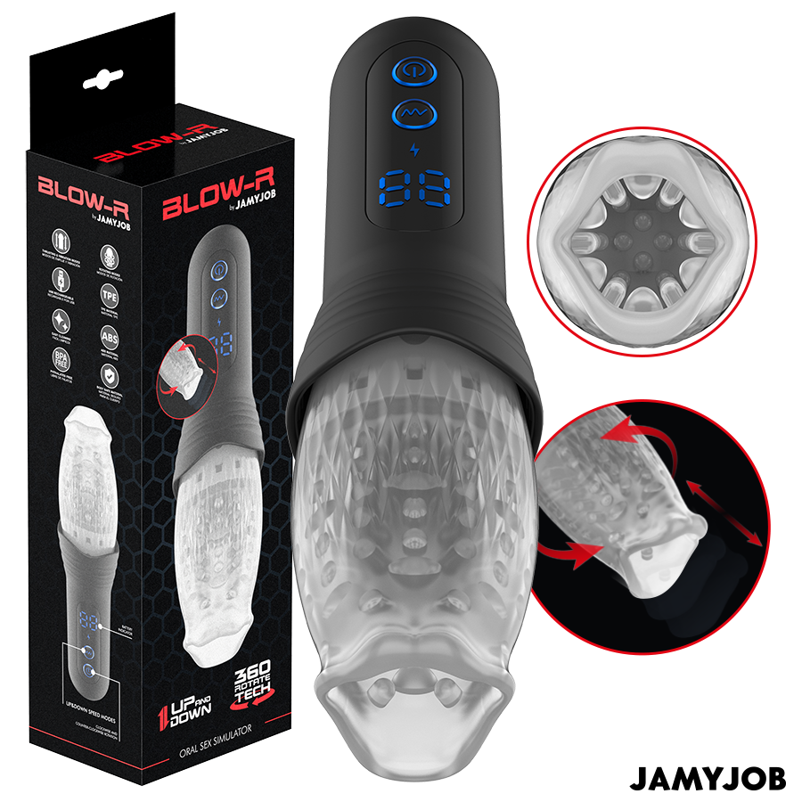 JAMYJOB - MASTURBATORE BLOW-R CON SPINTA E ROTAZIONE – Masturbatore automatico
