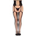 LEG AVENUE - 1968 CALZE CON CINTURA GIARRETTIERA INCLUSA NERE - TAGLIA UNICA – Calze giarrettiera