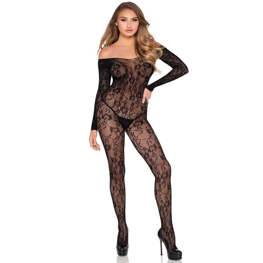 LEG AVENUE - 89366 BODYSTOCKING IN PIZZO NERO - TAGLIA UNICA – Bodystocking – foto 5
