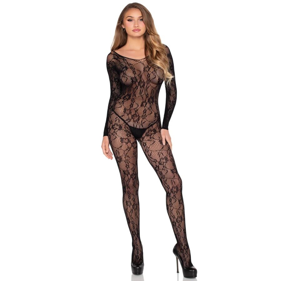 LEG AVENUE - 89366 BODYSTOCKING IN PIZZO NERO - TAGLIA UNICA – Bodystocking – foto 6