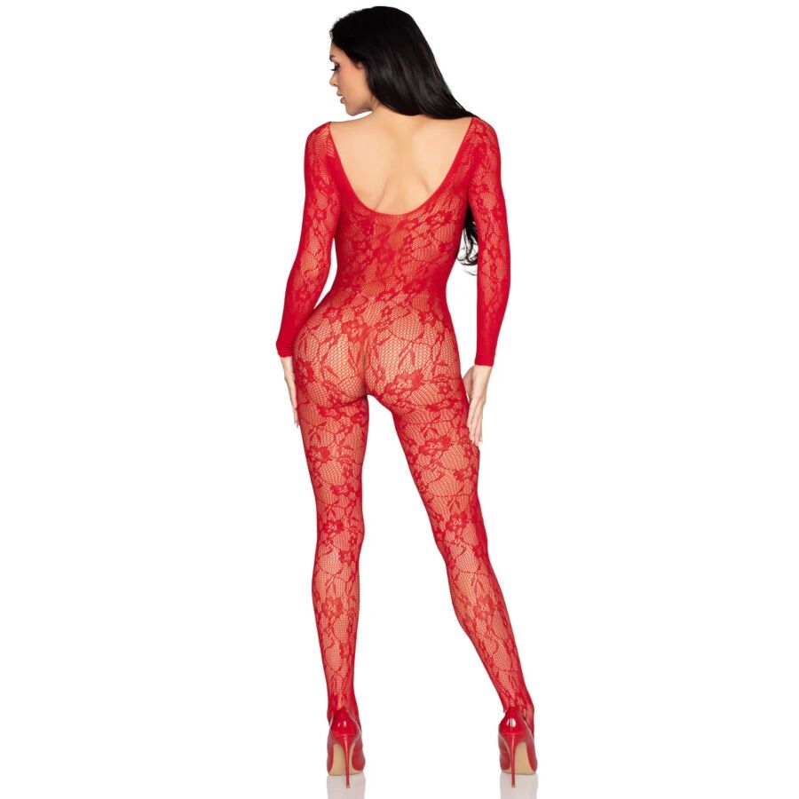 LEG AVENUE - 89366 BODYSTOCKING IN PIZZO ROSSO - TAGLIA UNICA – Bodystocking – foto 3
