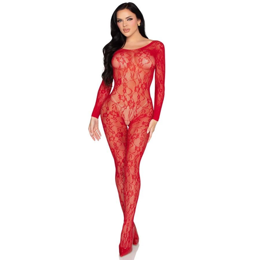 LEG AVENUE - 89366 BODYSTOCKING IN PIZZO ROSSO - TAGLIA UNICA – Bodystocking – foto 2