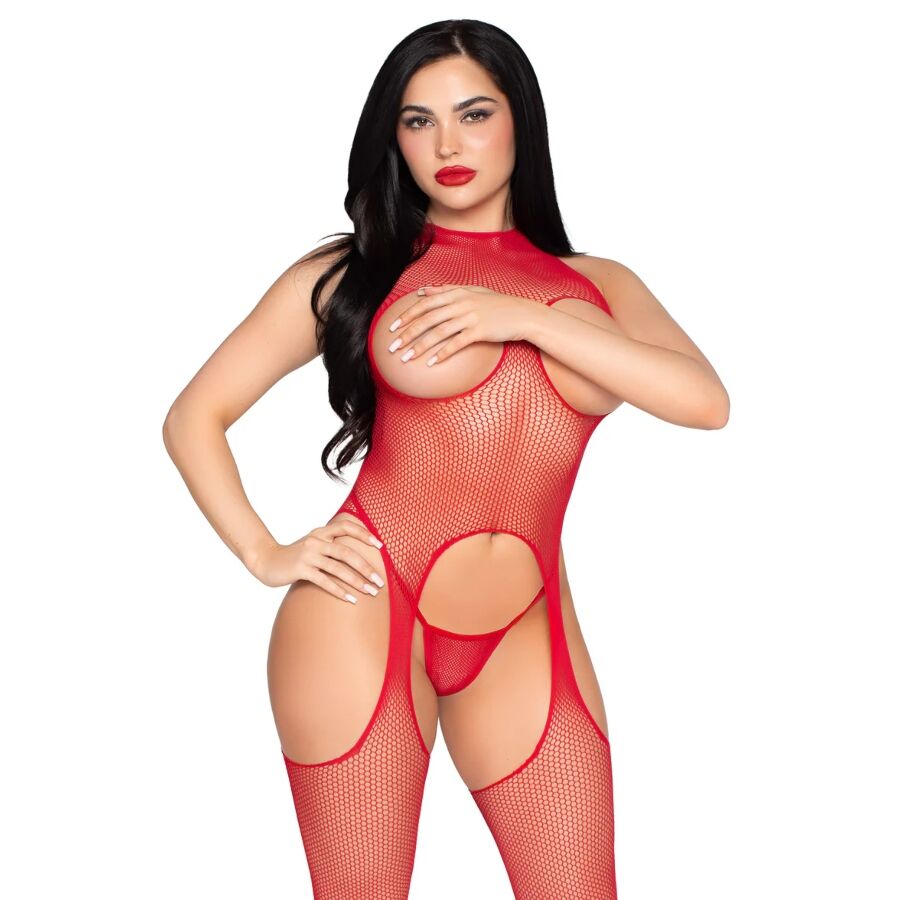 LEG AVENUE - 89374 BODYSTOCKING E SLIP SENZA COPPE ROSSO - TAGLIA UNICA – Bodystocking – foto 2