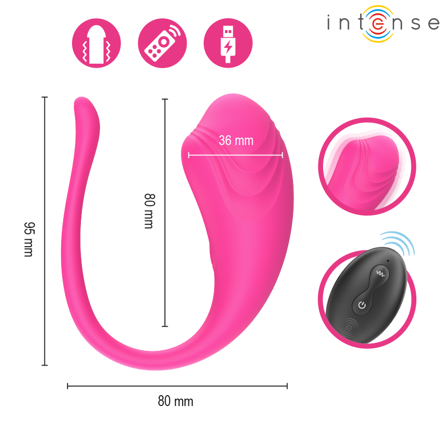 INTENSE - OLIVIA PINK UOVO VIBRANTE CON TELECOMANDO – Uova vibranti – foto 6