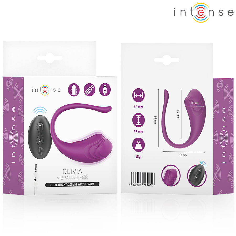 INTENSE - OLIVIA PURPLE UOVO VIBRANTE CON TELECOMANDO – Uova vibranti – foto 4