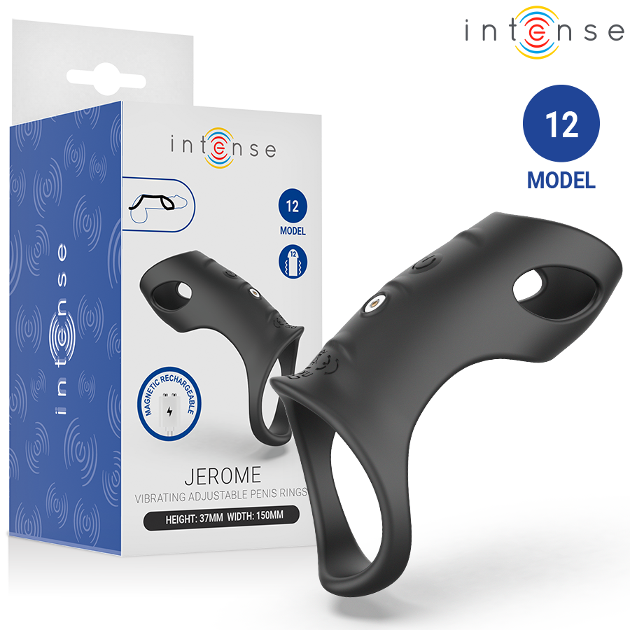 INTENSE - JEROME ANELLO PER PENE VIBRANTE REGOLABILE MODELLO 12 – Cockring con vibrazione