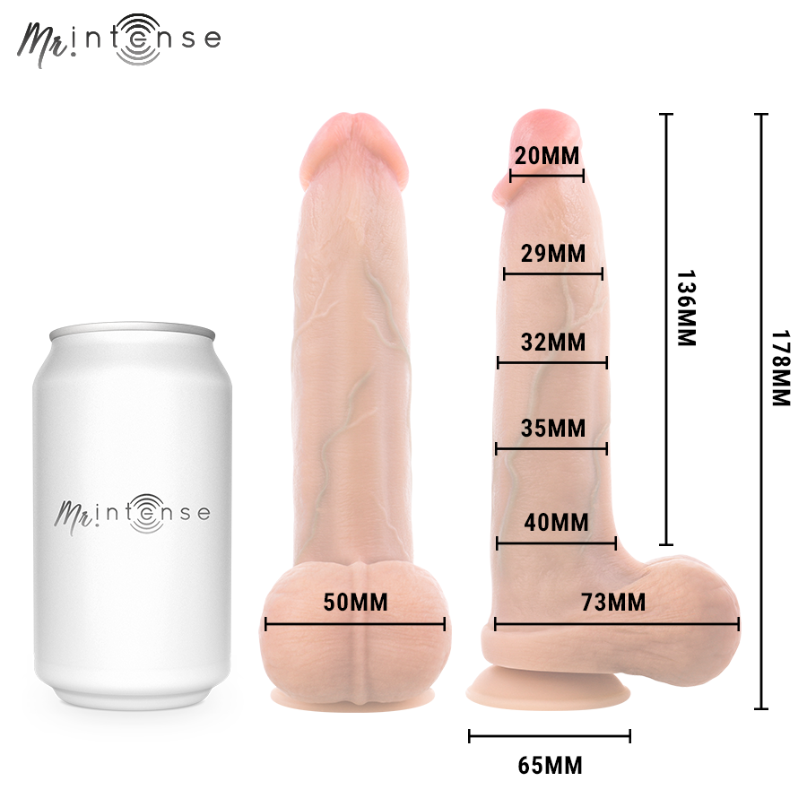 MR INTENSE - DILDO IN SILICONE DI BRUCE S CON TESTICOLI 17,8 CM -Ø- 4 CM – Peni realistici – foto 4