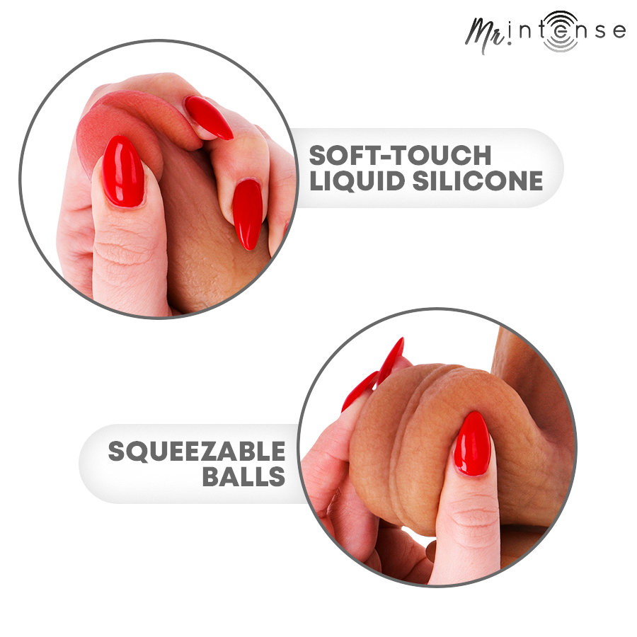 MR INTENSE - BRUCE M DILDO IN SILICONE CON TESTICOLI 20 CM -Ø- 4,5 CM – Peni realistici – foto 7