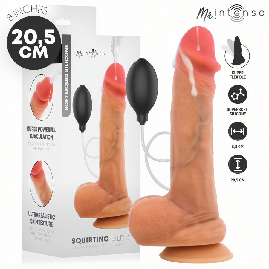 MR INTENSE - DANNY DILDO EIACULANTE IN SILICONE 20,5 CM -Ø- 4 CM – Peni realistici
