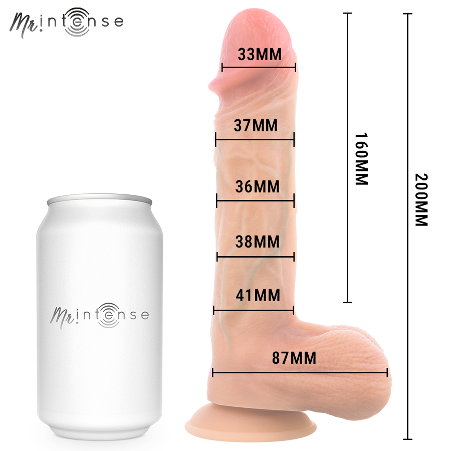 MR INTENSE - DILDO VIBRANTE LOGAN IN SILICONE CON EFFETTO CALORE E TELECOMANDO 20 CM -Ø- 4,1 CM – Vibratori realistici – foto 10