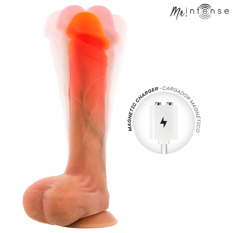 MR INTENSE - DILDO VIBRANTE IN SILICONE BRADLEY CON EFFETTO CALORE E TELECOMANDO 21 CM -Ø- 4,2 CM – Vibratori realistici – foto 2
