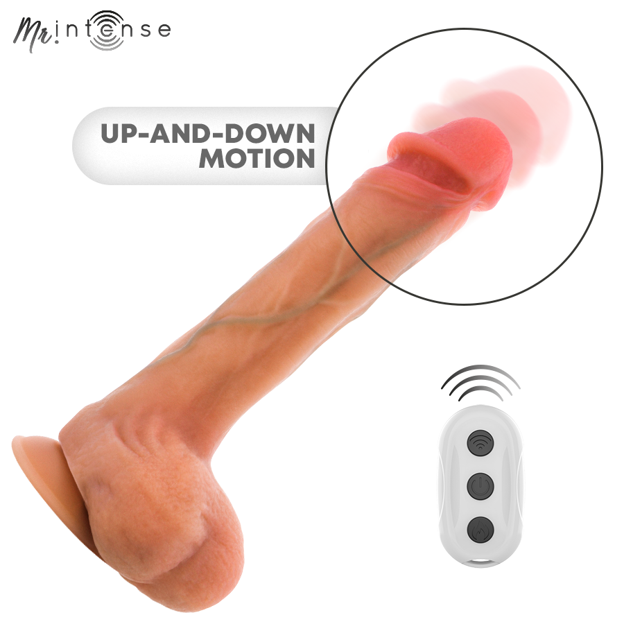 MR INTENSE - DILDO VIBRANTE IN SILICONE BRADLEY CON EFFETTO CALORE E TELECOMANDO 21 CM -Ø- 4,2 CM – Vibratori realistici – foto 4